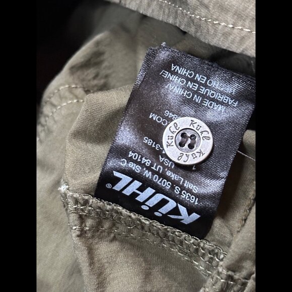 Kuhl Cargo Shorts 10 Womens Green Cotton Nylon 17" Inseam Side Pocket - Picture 11 of 11